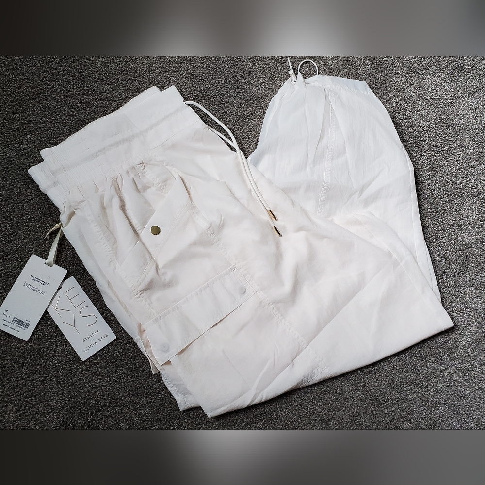 NWT Athleta + Alicia Keys High Waist Utility Pant in Magnolia White - Picture 3 of 11